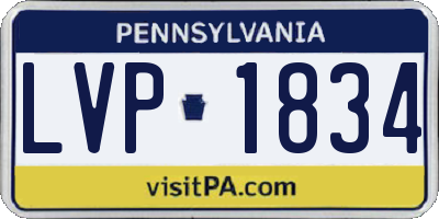 PA license plate LVP1834