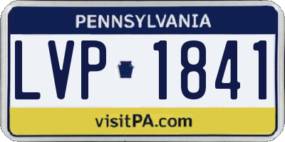 PA license plate LVP1841