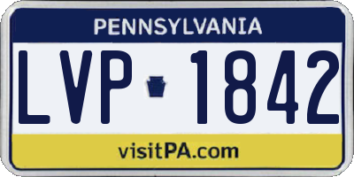 PA license plate LVP1842