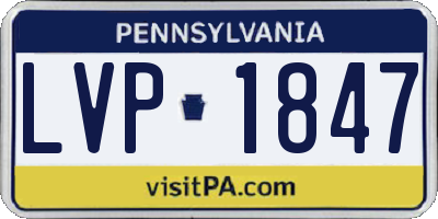 PA license plate LVP1847