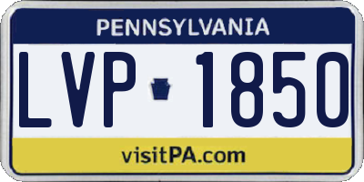 PA license plate LVP1850