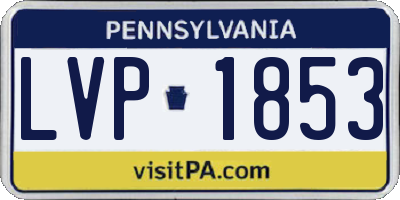 PA license plate LVP1853