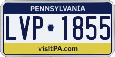 PA license plate LVP1855