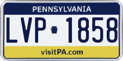 PA license plate LVP1858