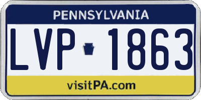 PA license plate LVP1863