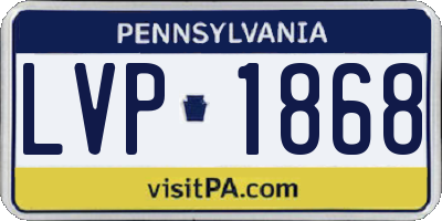 PA license plate LVP1868