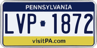 PA license plate LVP1872