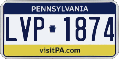 PA license plate LVP1874