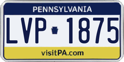 PA license plate LVP1875