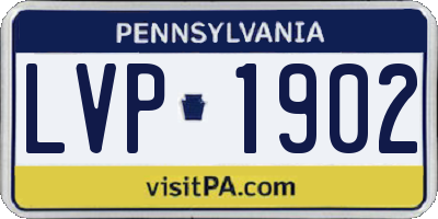 PA license plate LVP1902
