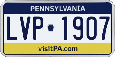 PA license plate LVP1907