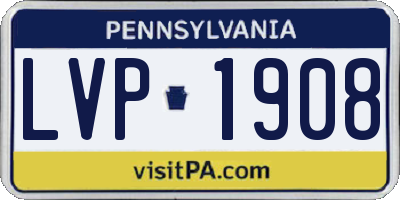 PA license plate LVP1908