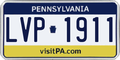 PA license plate LVP1911