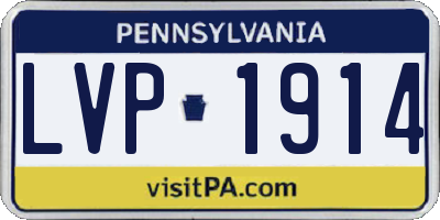 PA license plate LVP1914