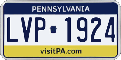 PA license plate LVP1924
