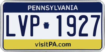 PA license plate LVP1927