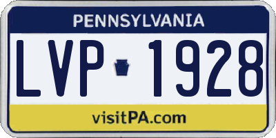 PA license plate LVP1928
