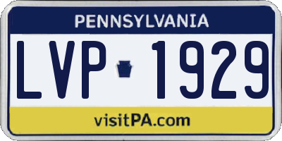 PA license plate LVP1929