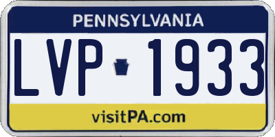 PA license plate LVP1933