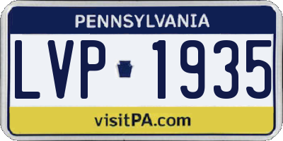 PA license plate LVP1935
