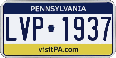 PA license plate LVP1937