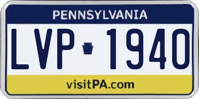 PA license plate LVP1940