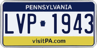PA license plate LVP1943