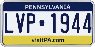 PA license plate LVP1944