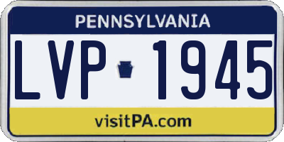 PA license plate LVP1945