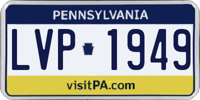 PA license plate LVP1949