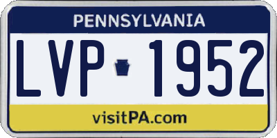 PA license plate LVP1952