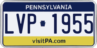 PA license plate LVP1955
