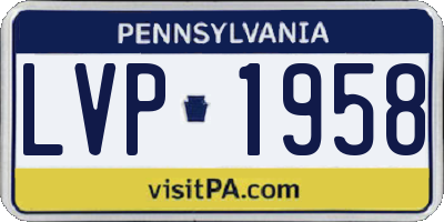 PA license plate LVP1958