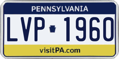 PA license plate LVP1960