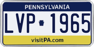 PA license plate LVP1965
