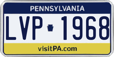 PA license plate LVP1968