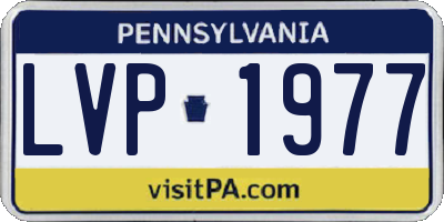 PA license plate LVP1977