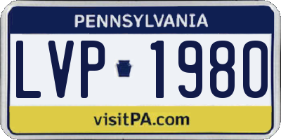 PA license plate LVP1980