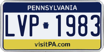 PA license plate LVP1983