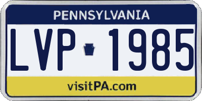 PA license plate LVP1985