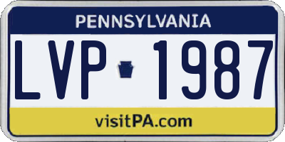 PA license plate LVP1987