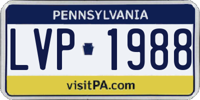 PA license plate LVP1988