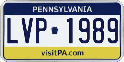 PA license plate LVP1989