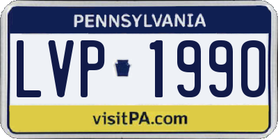 PA license plate LVP1990
