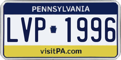 PA license plate LVP1996