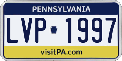 PA license plate LVP1997