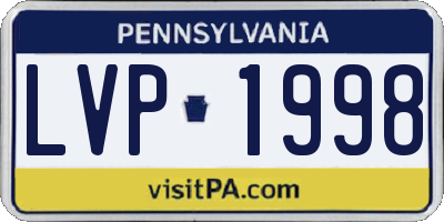 PA license plate LVP1998