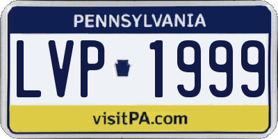 PA license plate LVP1999