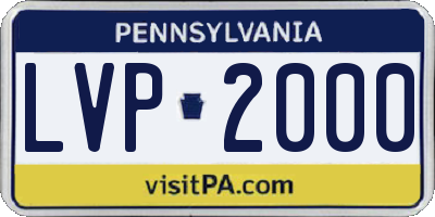 PA license plate LVP2000