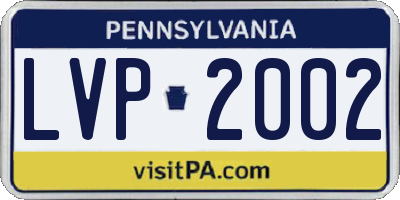 PA license plate LVP2002